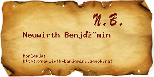 Neuwirth Benjámin névjegykártya